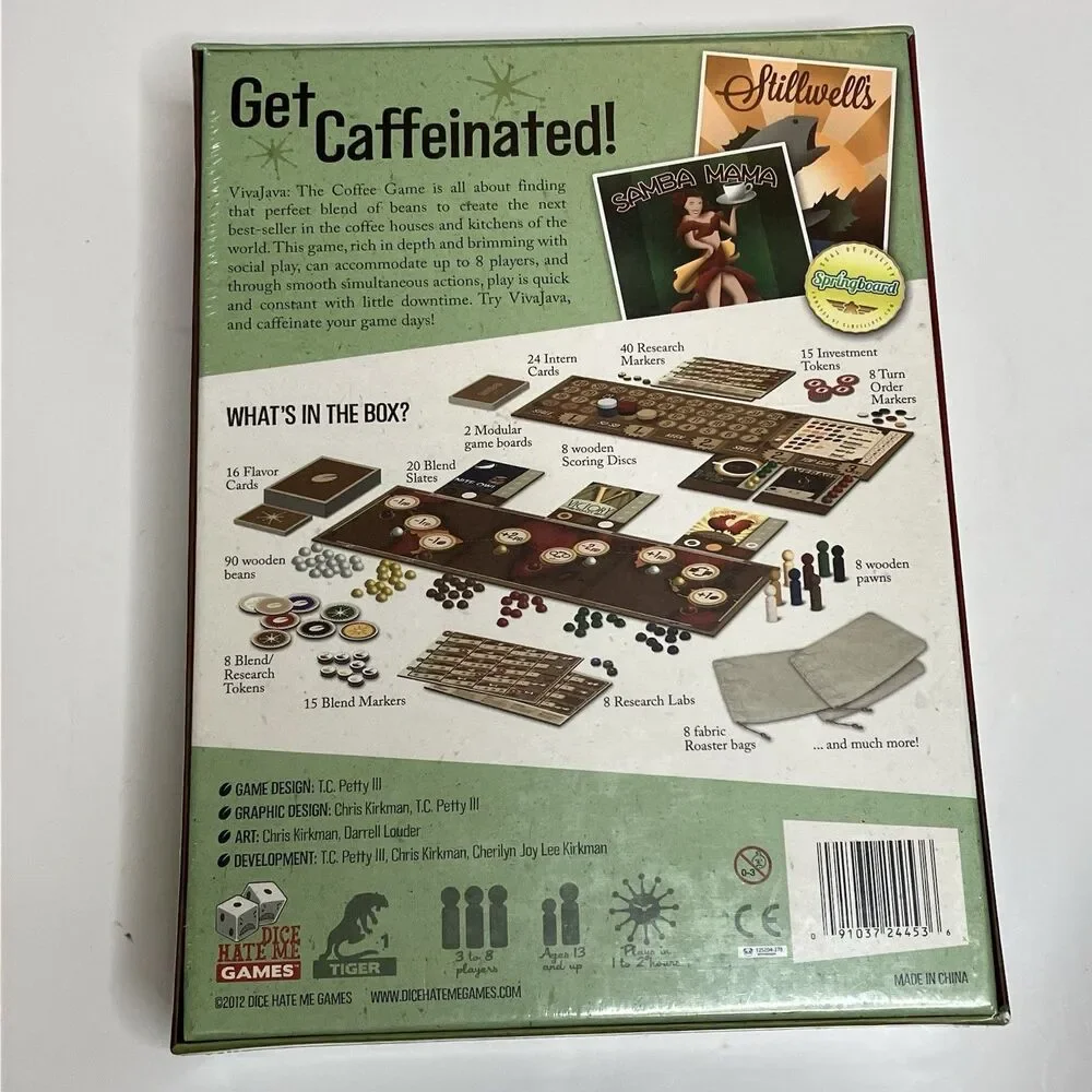 Viva Java Board Game The Coffee Game 2012 Dice Hate Me Games New Sealed
